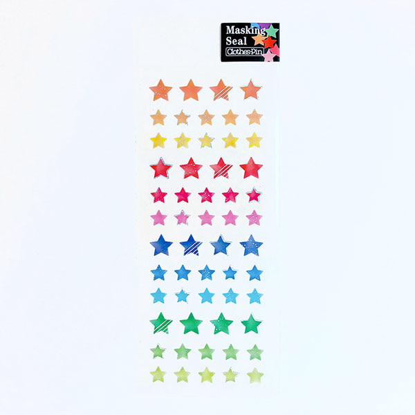 클로즈핀 홀로그램 마스킹 스티커 : 컬러풀 별샐러드마켓