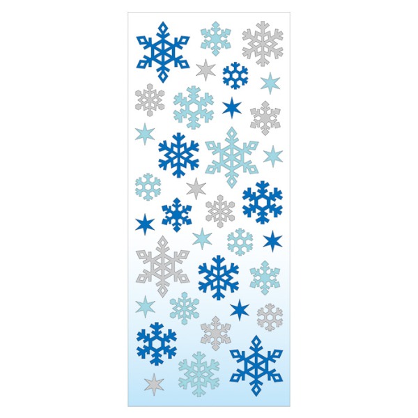 마인드웨이브 윈터 셀렉션 크리스마스 스티커 : 글리터 눈꽃 블루샐러드마켓