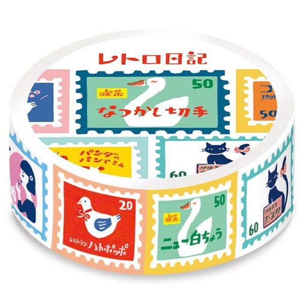 후루카와 레트로 마스킹테이프 15mm : 우표샐러드마켓