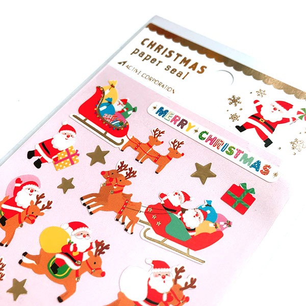 액티브 크리스마스 페이퍼 스티커 : 즐거운 산타 540샐러드마켓