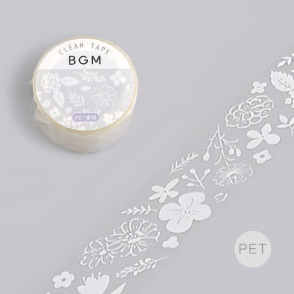 BGM 클리어 투명 데코 테이프 20mm : 화이트 꽃밭샐러드마켓