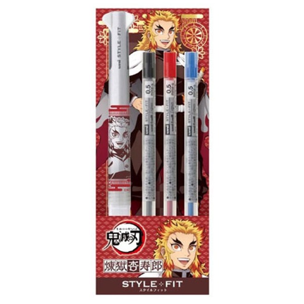 귀멸의 칼날 유니 스타일핏 3색 홀더 0.5mm 리필 세트 2탄 : 렌고쿠 쿄쥬로샐러드마켓